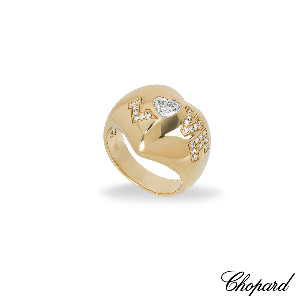 Chopard Yellow Gold Diamond Heart Love Ring 82/3583-0110
